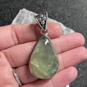 Green Prehnite Pendant Stone Crystal Jewelry